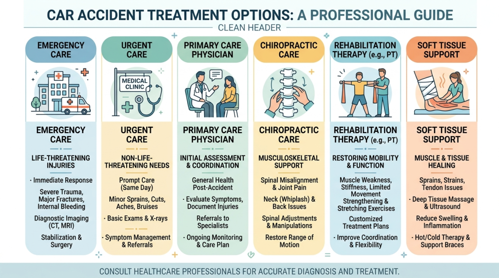 Comparison of car accident treatment options